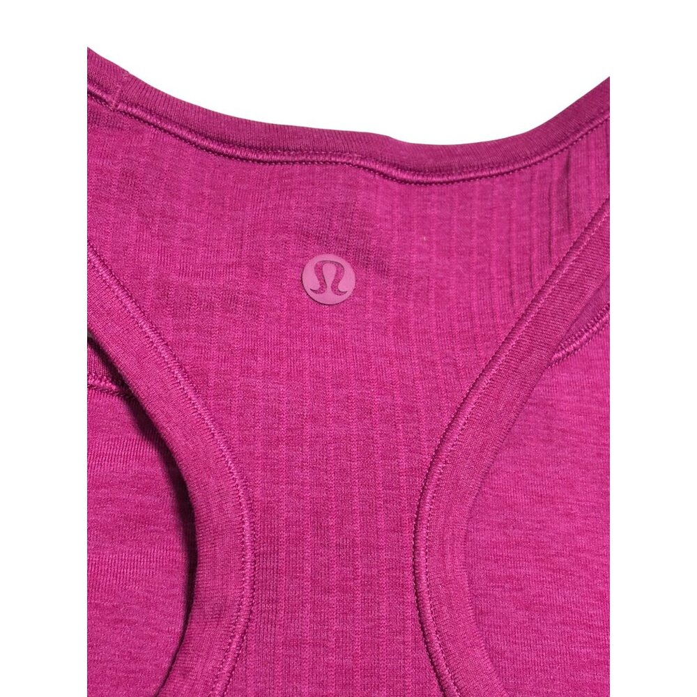 Lululemon Ebb to Street Cropped Racerback Ribbed Tank Top Purple-sz 10 - Picture 7 of 8